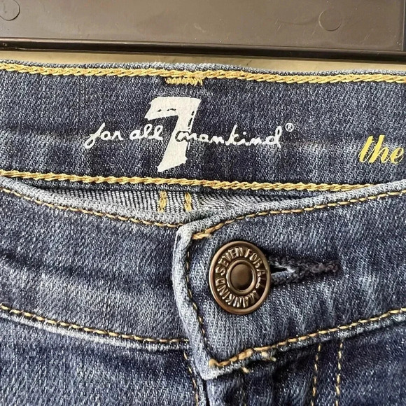 7 For All Mankind Jeans Women’s Size 29 The Skinny Medium Wash - Picture 2 of 5